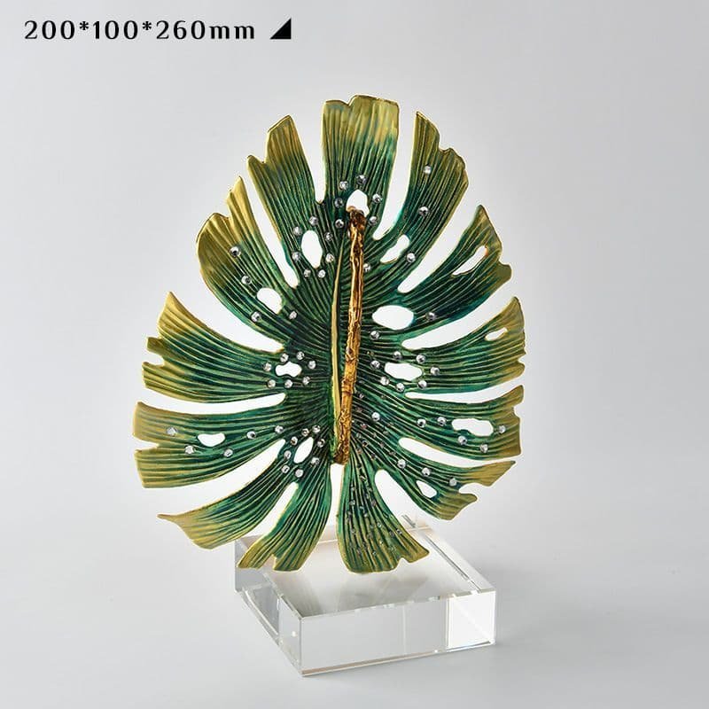 "Enamel Splendor" Crystal Monstera Leaf Sculpture – Elegant Botanical Art - Image 8