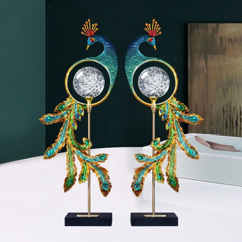 "Crystal Elegance" Peacock Pair Decor Set – Vibrant & Luxurious Home Accent - Image 3