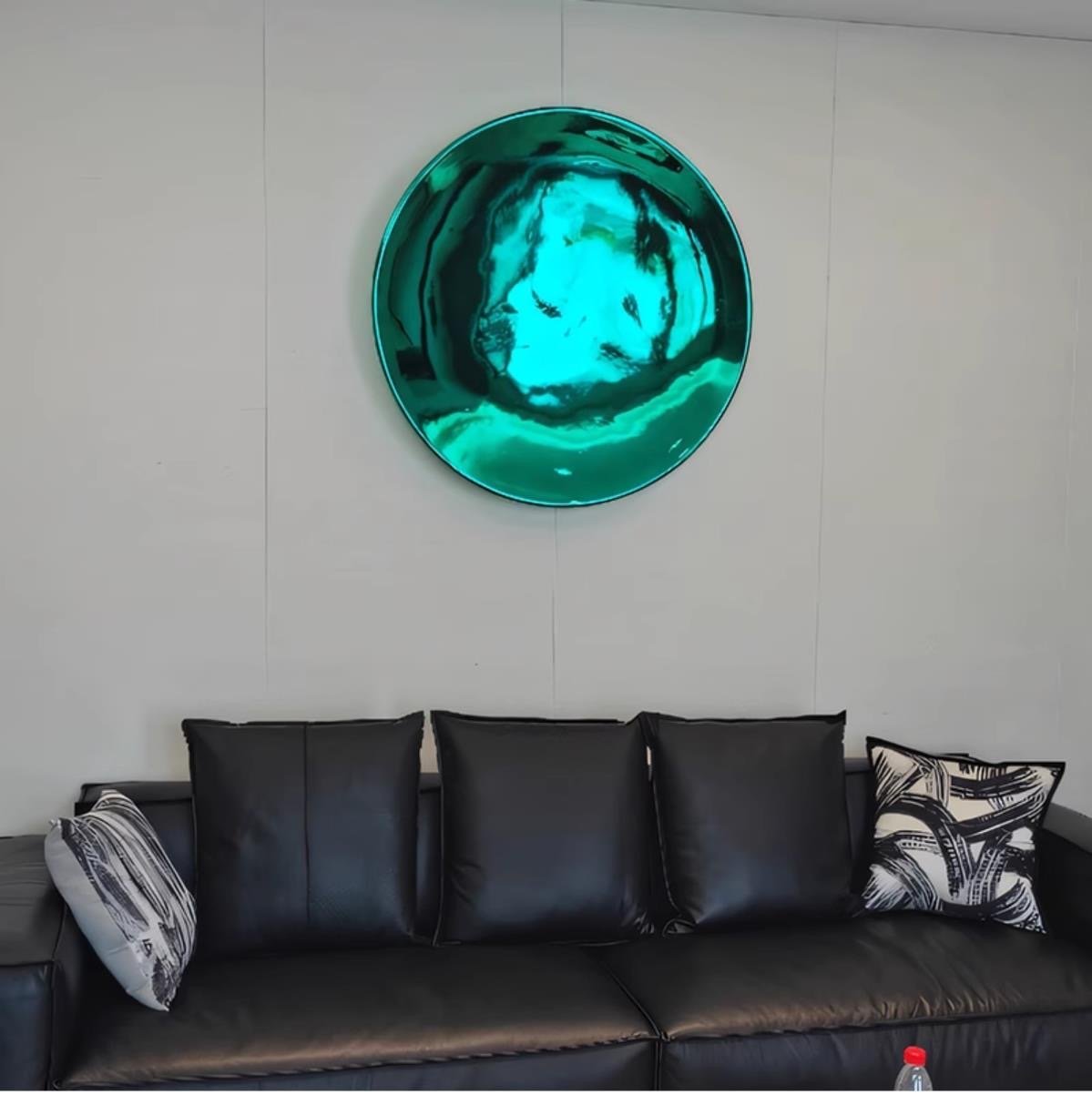 "Luminous Full Moon" Resin Round Wall Art: Modern Minimalist Statement - Image 8