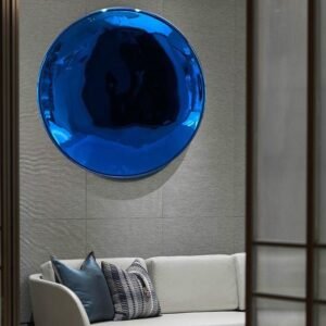 "Luminous Full Moon" Resin Round Wall Art: Modern Minimalist Statement