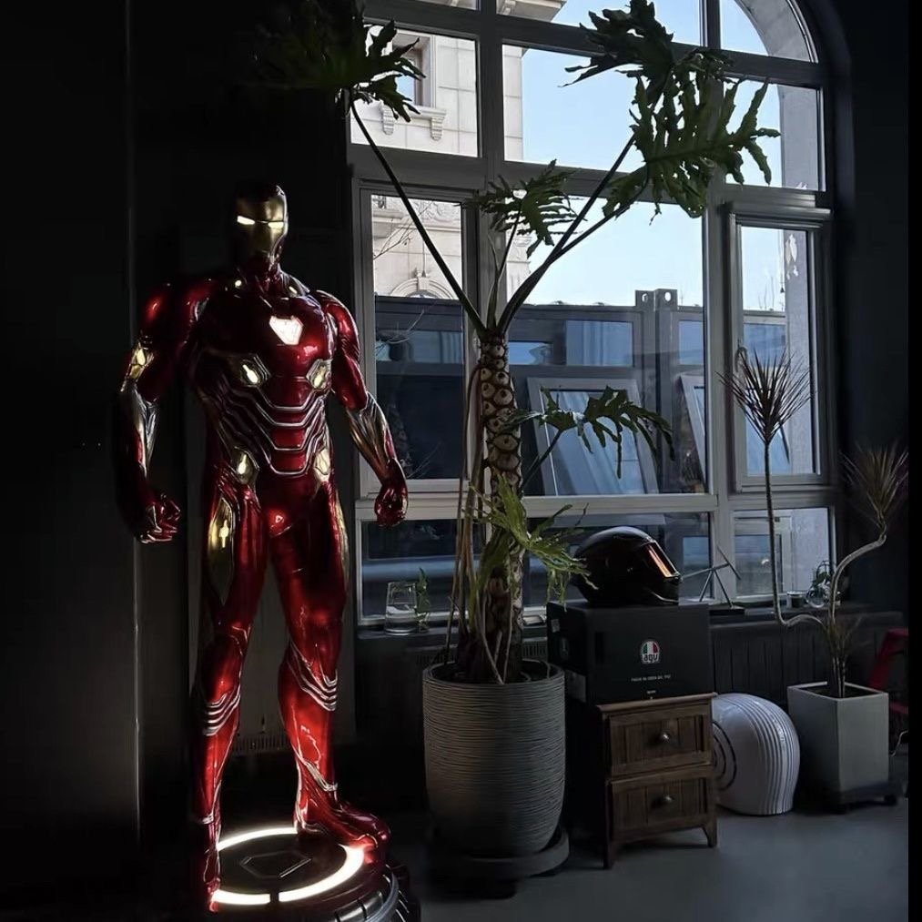 Life-Size MK50 Iron Man Statue – Heroic Presence in Red & Gold - Image 3
