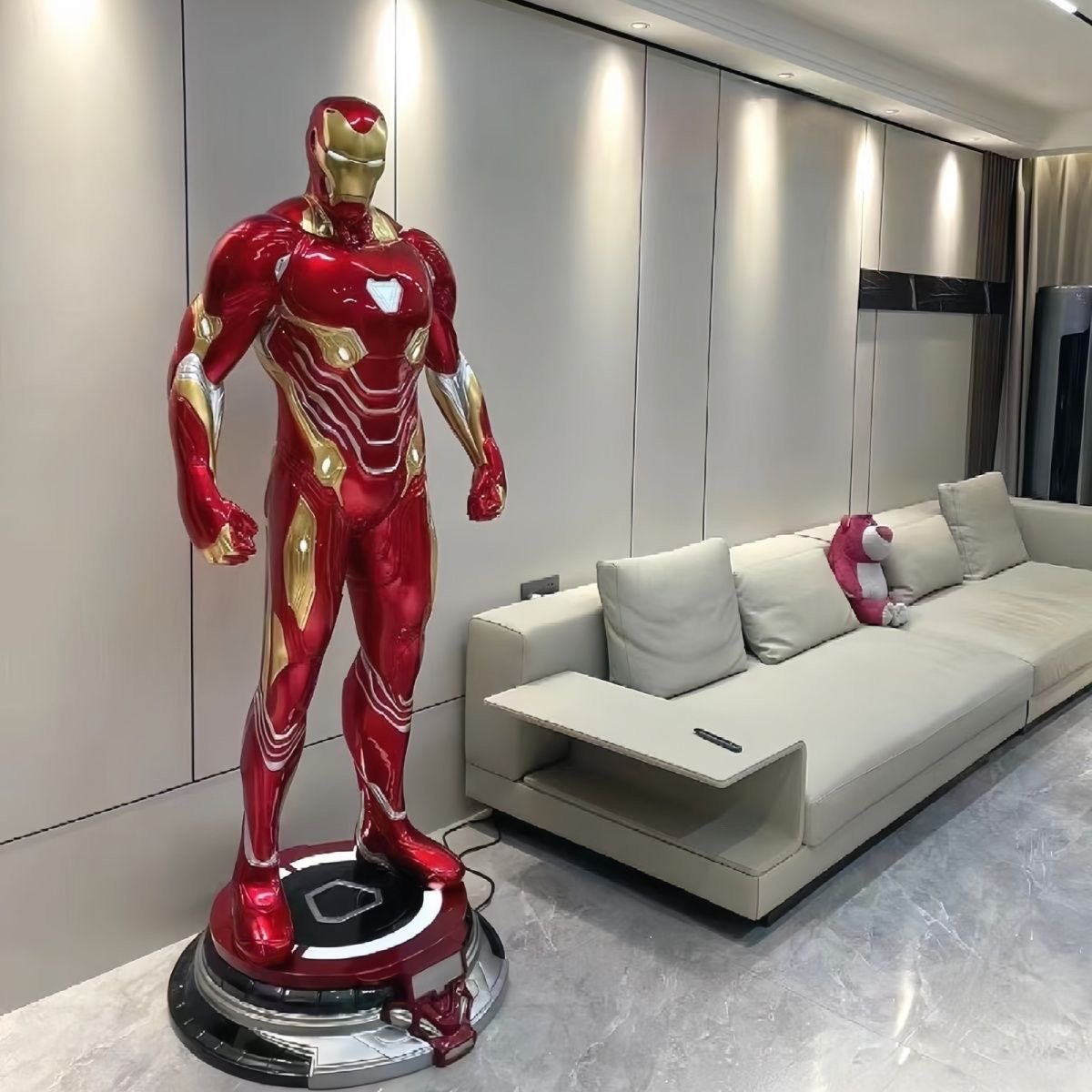 Life-Size MK50 Iron Man Statue – Heroic Presence in Red & Gold - Image 4