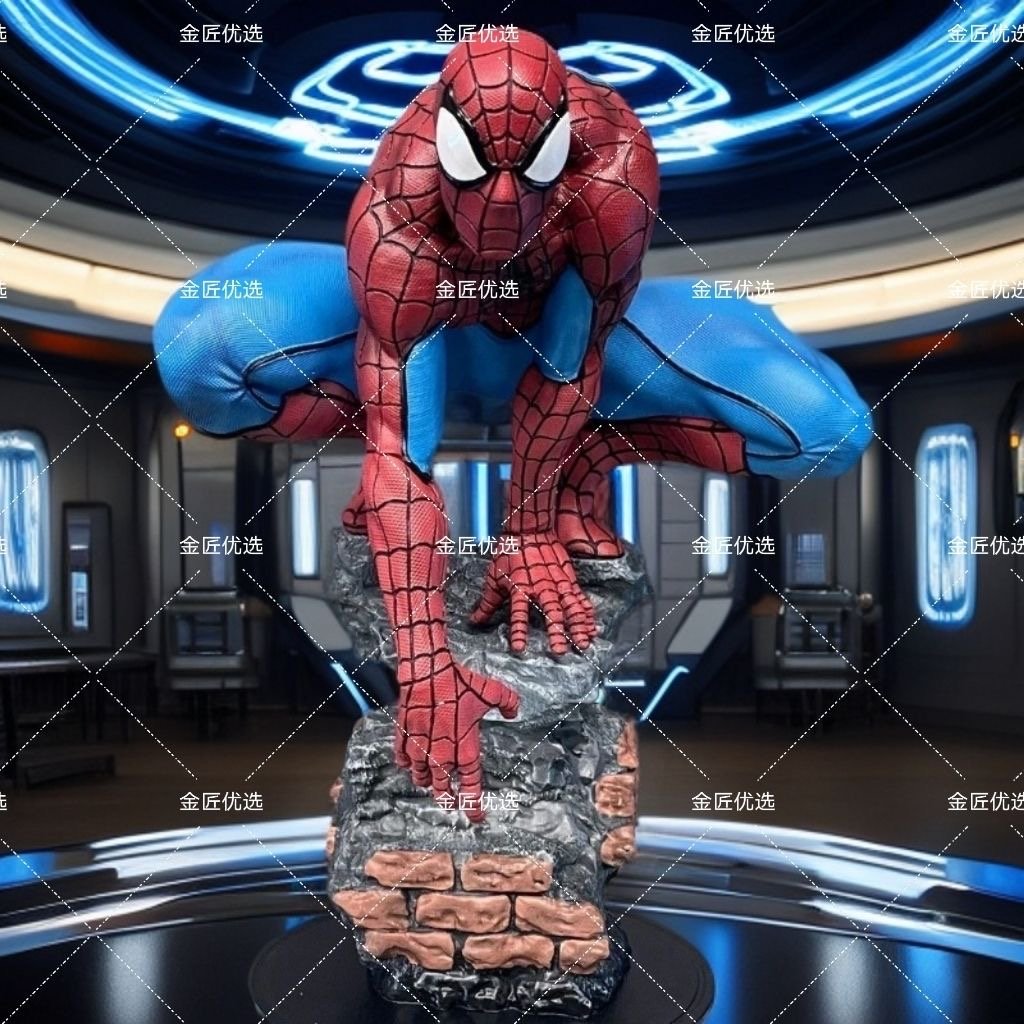 35 CM Marvel Spider-Man Collector's Statue – Crouching on Rocky Base - Image 5