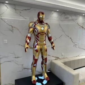 Life-Size MK42 Iron Man Statue – Powerhouse of Gold & Red