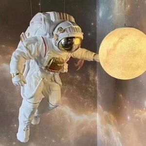 Floating Astronaut Wall Sculpture: Dreamy Space-Themed Decor