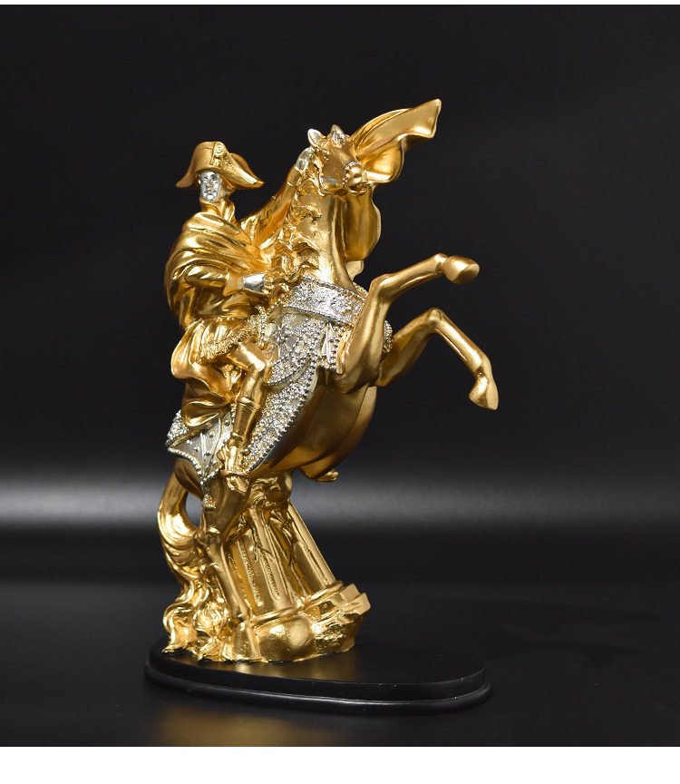 28.5 CM Napoleon Equestrian Statue Collection (Silver-Gold & Full Gold) - Image 4