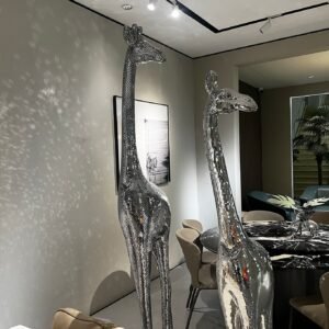 Glittering Modern Giraffe Floor Sculpture–Handwork Patch
