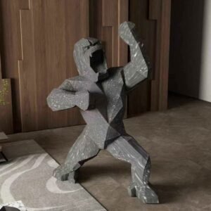 “The Alpha” - Modern Geometric Ape Sculpture