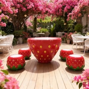 Strawberry - shaped Table & Stool Set