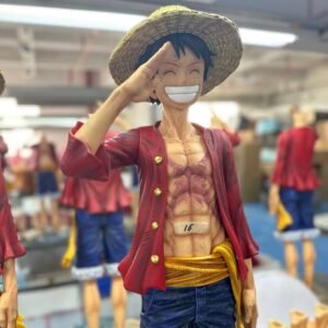 Custom 100cm Tall Monkey D. Luffy Salute Statue (One Piece)