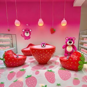 Strawberry - shaped Table & Stool Set (one table & four stools)